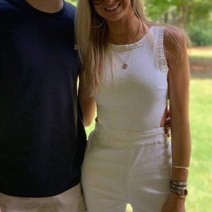 White Denim Jumpsuit